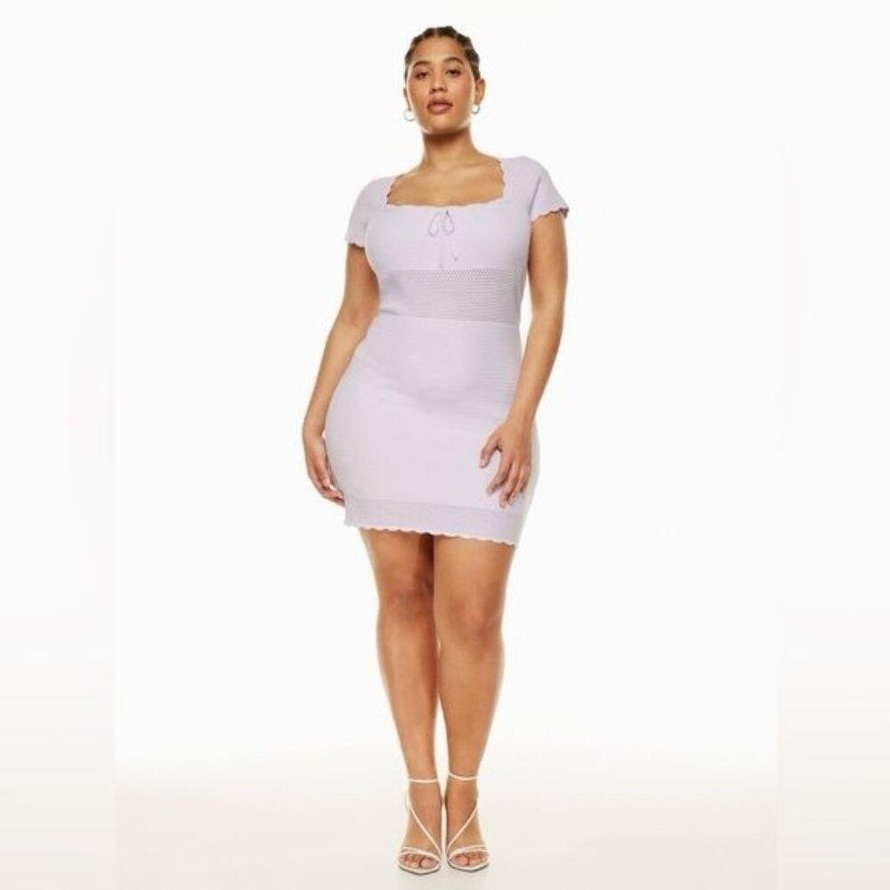 Aritzia Wilfred Women’s Reception Dress Lavender Ice Size XL Knit BodyCon